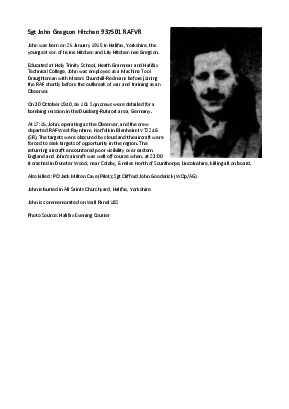 A preview of a PDF biography for Hitchen, John Gregson